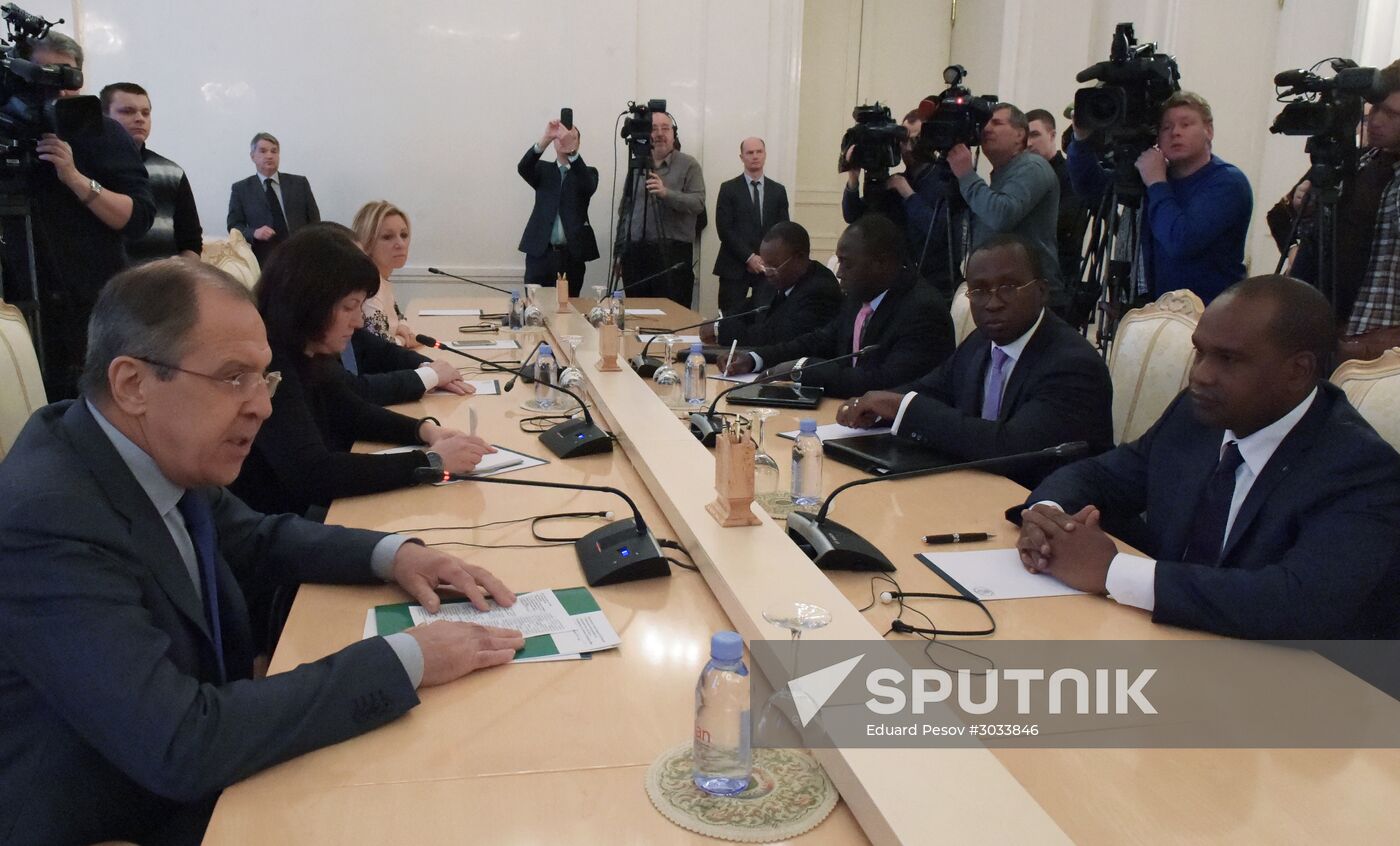 Russia's Foreign Minister Sergei Lavrov meets with his Burkina Faso's counterpart Alpha Barry