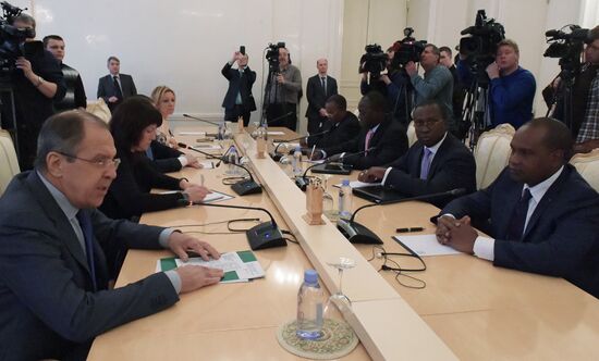 Russia's Foreign Minister Sergei Lavrov meets with his Burkina Faso's counterpart Alpha Barry