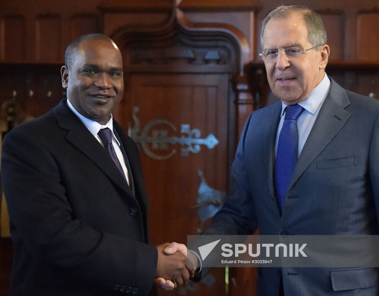 Russia's Foreign Minister Sergei Lavrov meets with his Burkina Faso's counterpart Alpha Barry