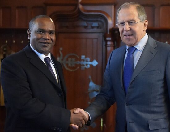 Russia's Foreign Minister Sergei Lavrov meets with his Burkina Faso's counterpart Alpha Barry