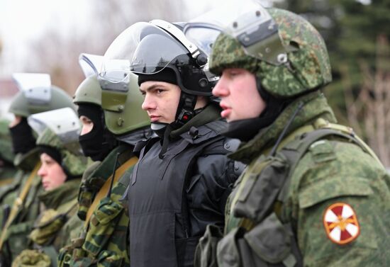Military training course marking Defender of the Fatherland Day