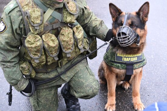Military training course marking Defender of the Fatherland Day
