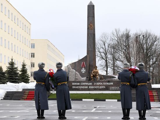 Military training course marking Defender of the Fatherland Day