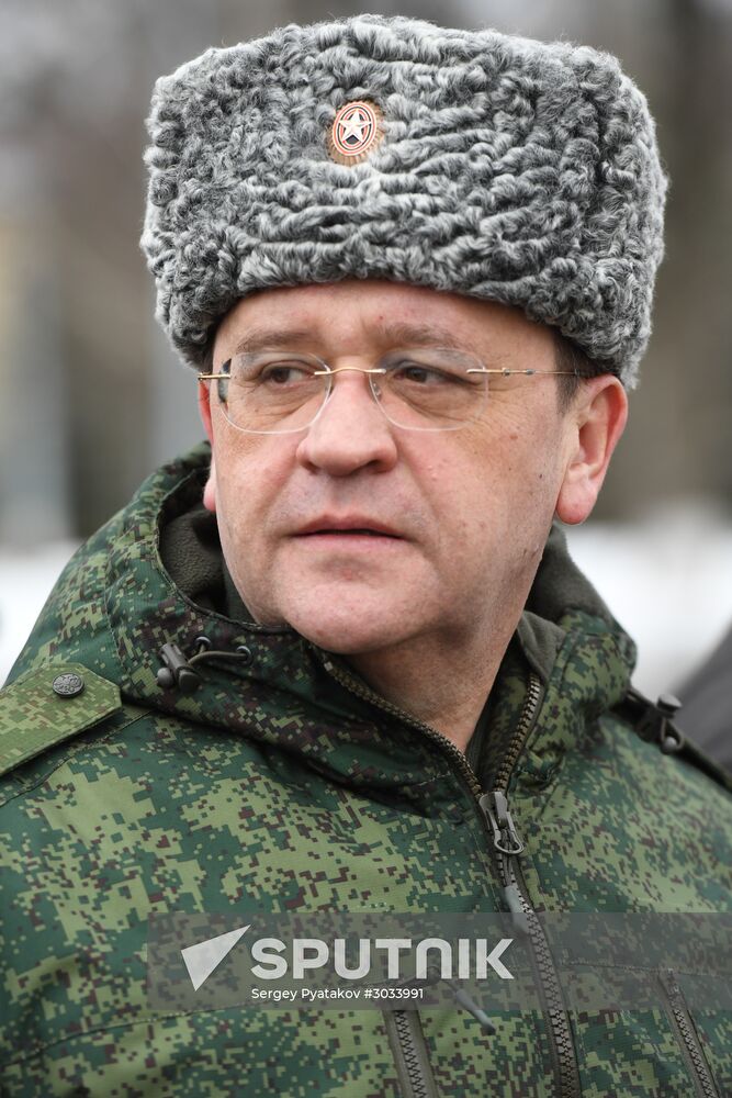 Military training course marking Defender of the Fatherland Day