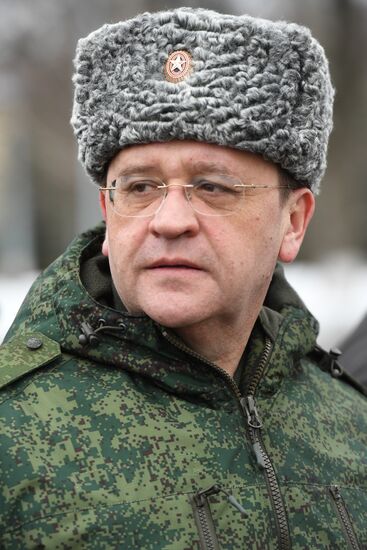 Military training course marking Defender of the Fatherland Day
