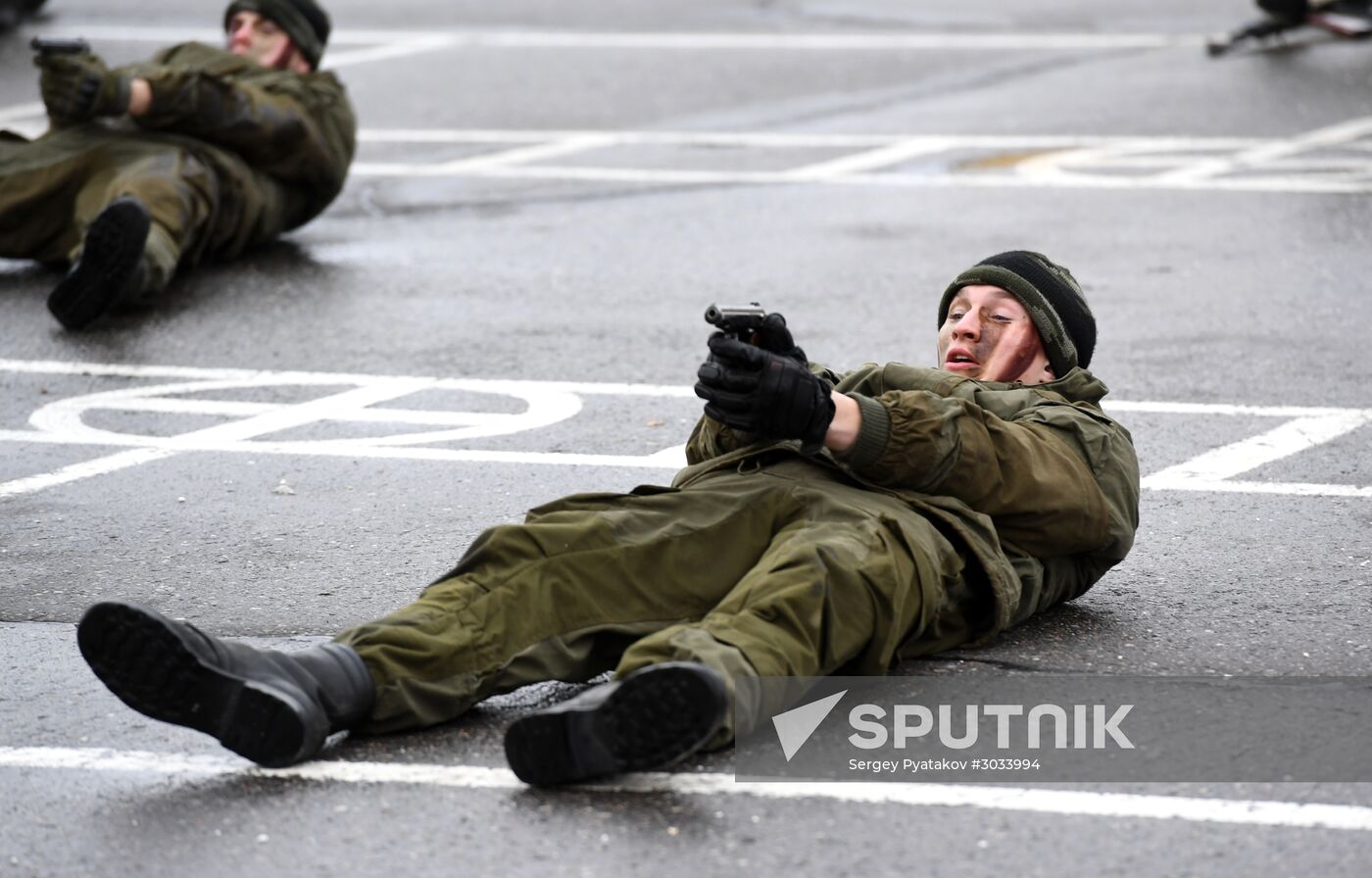 Military training course marking Defender of the Fatherland Day
