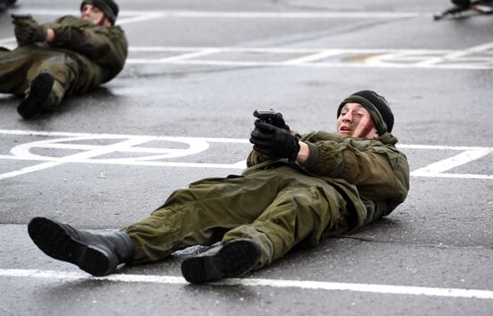 Military training course marking Defender of the Fatherland Day