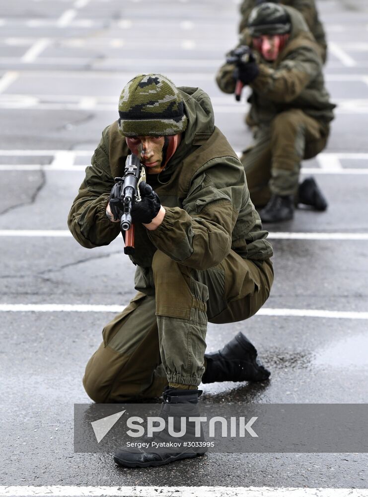 Military training course marking Defender of the Fatherland Day