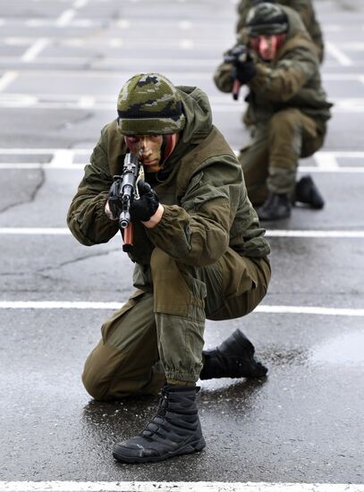 Military training course marking Defender of the Fatherland Day