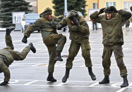 Military training course marking Defender of the Fatherland Day