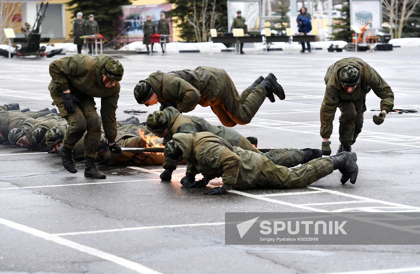 Military training course marking Defender of the Fatherland Day