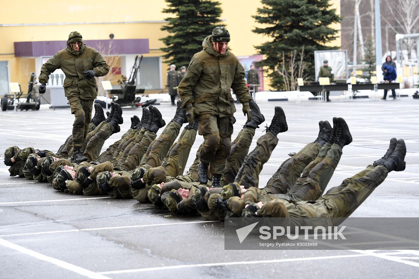 Military training course marking Defender of the Fatherland Day
