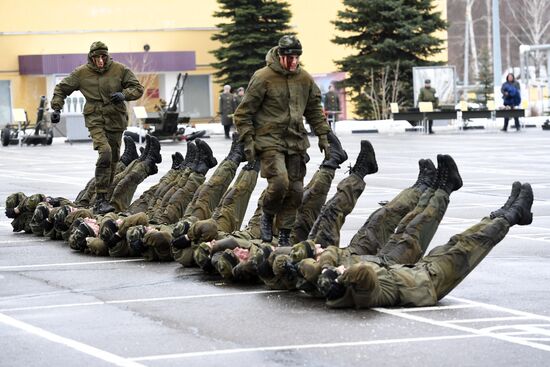 Military training course marking Defender of the Fatherland Day