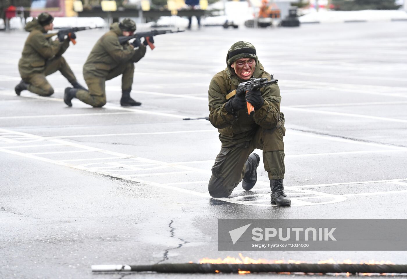 Military training course marking Defender of the Fatherland Day