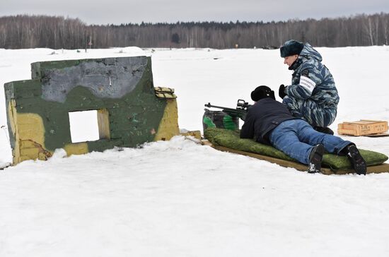 Military training course marking Defender of the Fatherland Day
