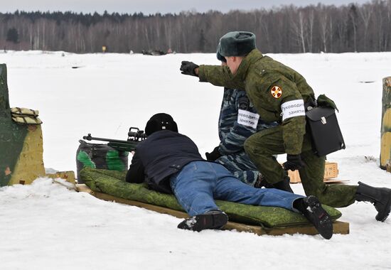 Military training course marking Defender of the Fatherland Day