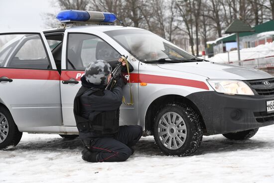 Military training course marking Defender of the Fatherland Day