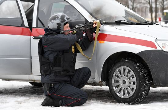 Military training course marking Defender of the Fatherland Day