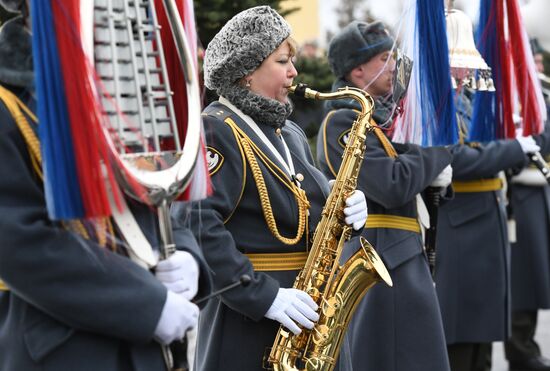 Military training course marking Defender of the Fatherland Day