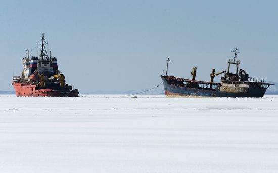 Towing vessel Yeruslan, abandoned in the Primorye Territory