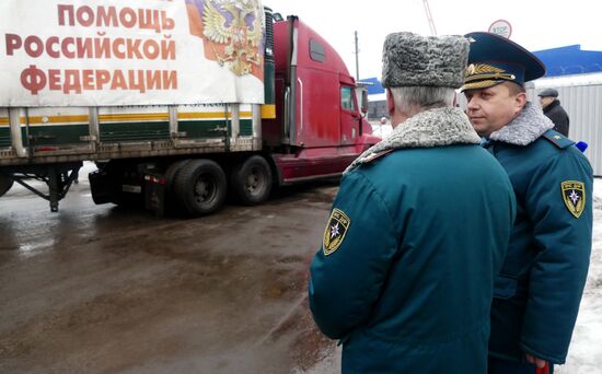 Russian humanitarian convoy arrives in Donetsk