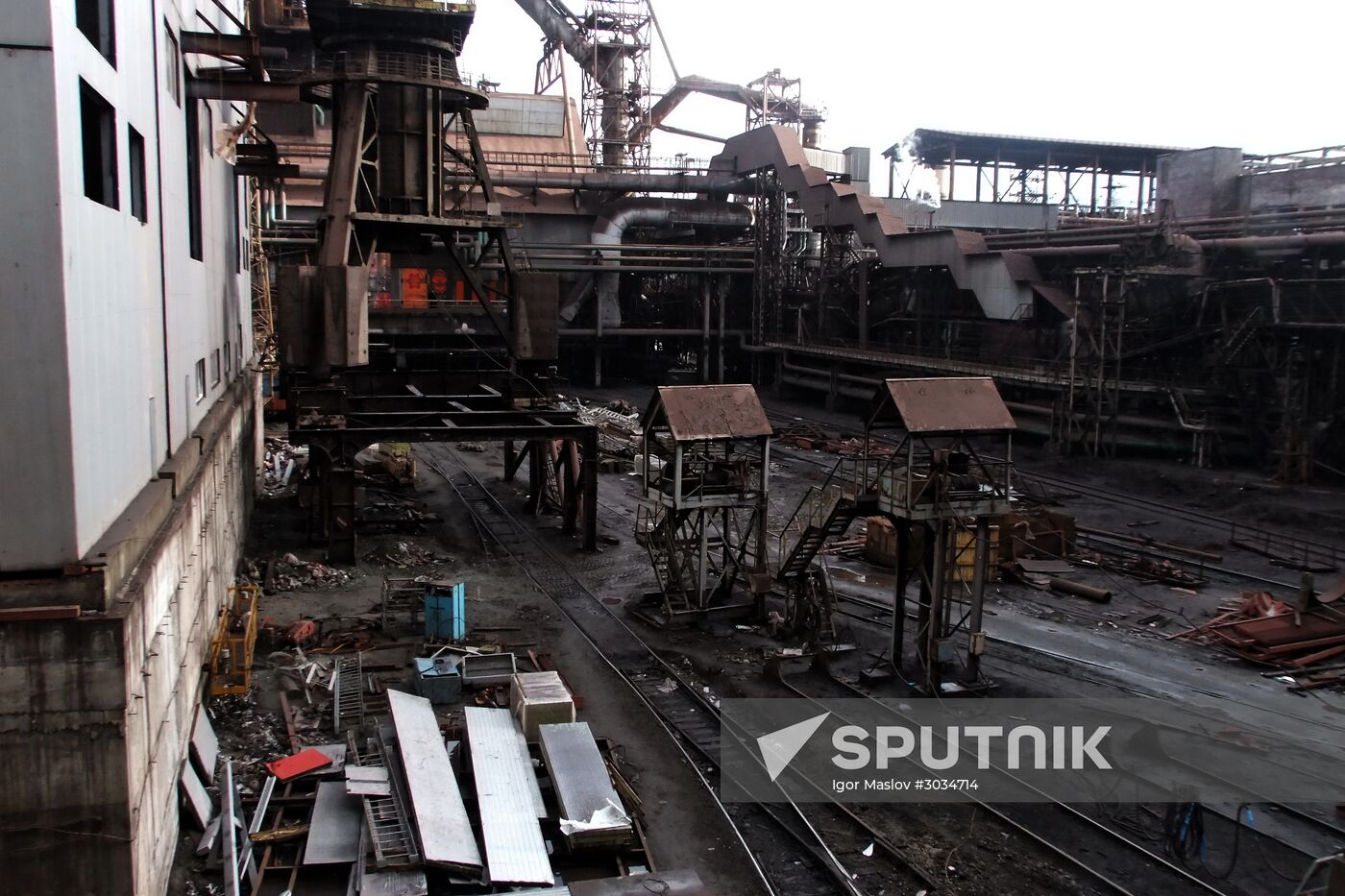 Yenakiyevo iron & steel works shut down in the Donetsk Region