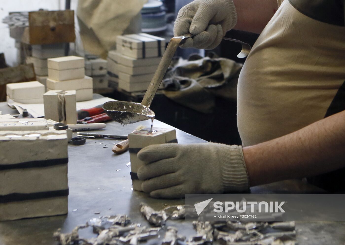 Casting workshop producing gifts and souvenirs in St. Petersburg