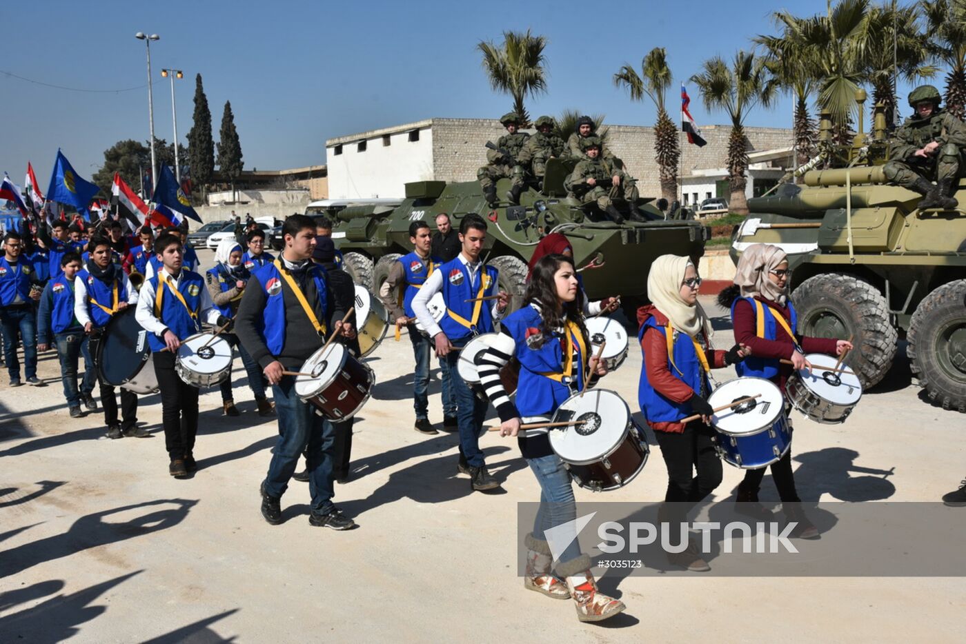 Russian Army's International Anti-mine Center military engineers return from Aleppo