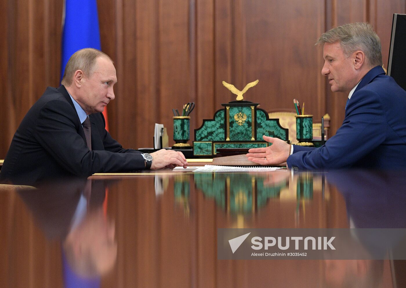 Vladimir Putin meets with Sberbank CEO Gherman Gref