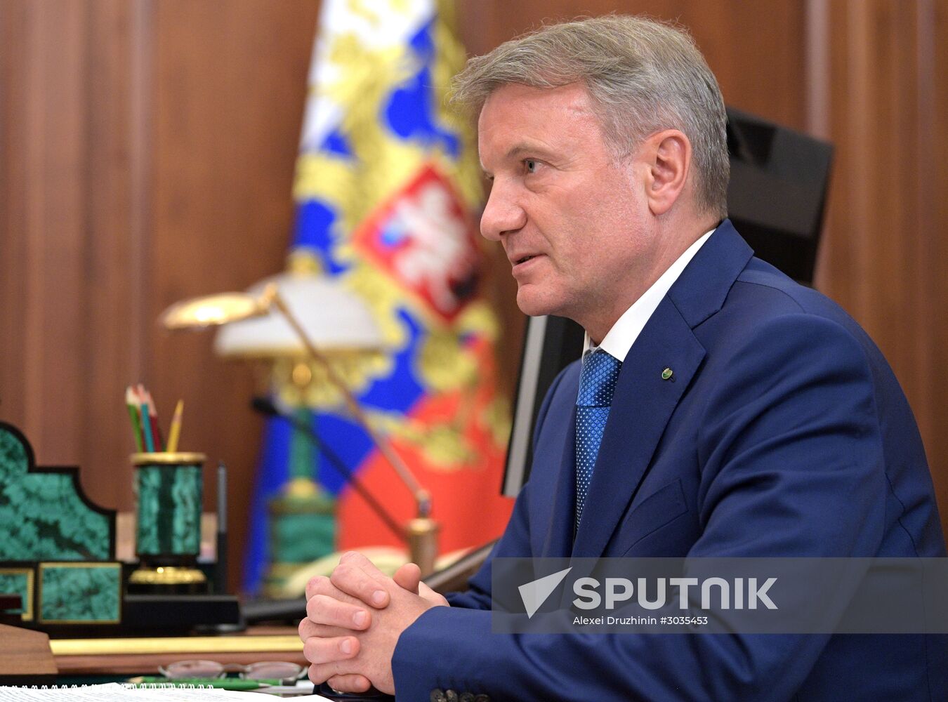 Vladimir Putin meets with Sberbank CEO Gherman Gref