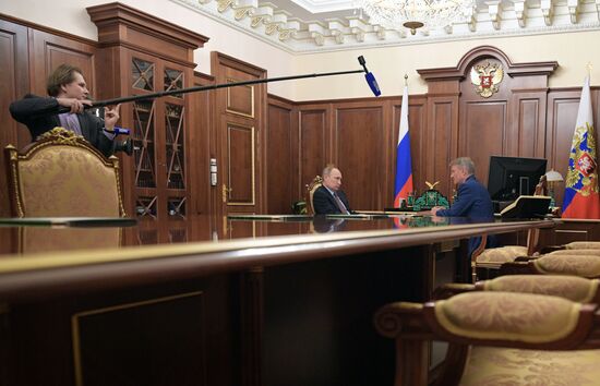 Vladimir Putin meets with Sberbank CEO Gherman Gref
