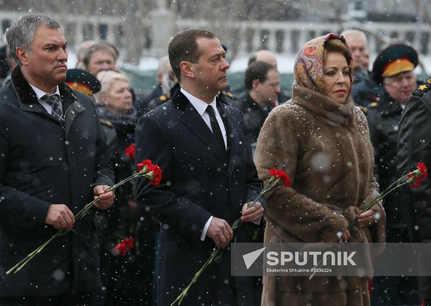 Wreath-laying ceremony at the Tomb of the Unknown Soldier on the Defender of the Fatherland Day
