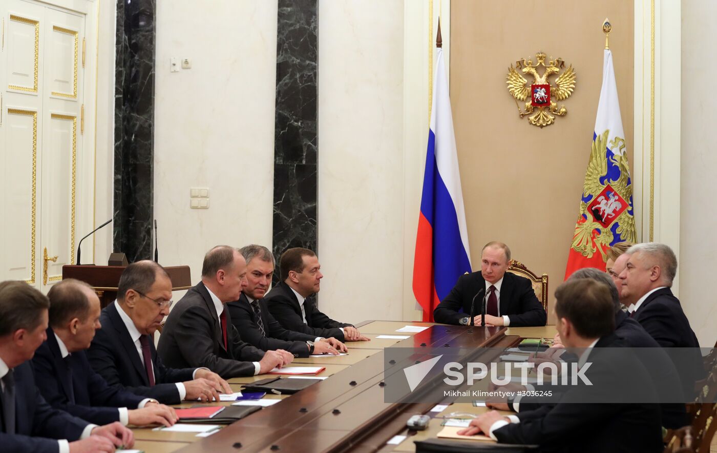 Russian President Vladimir Putin holds session of Russia's Security Council