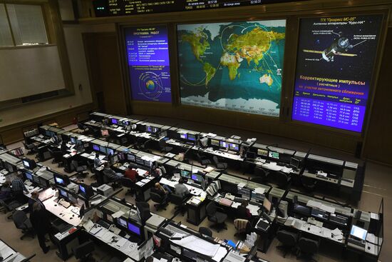 Progress MS-05 cargo spacecraft docking with ISS