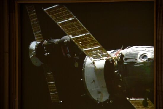 Progress MS-05 cargo spacecraft docking with ISS