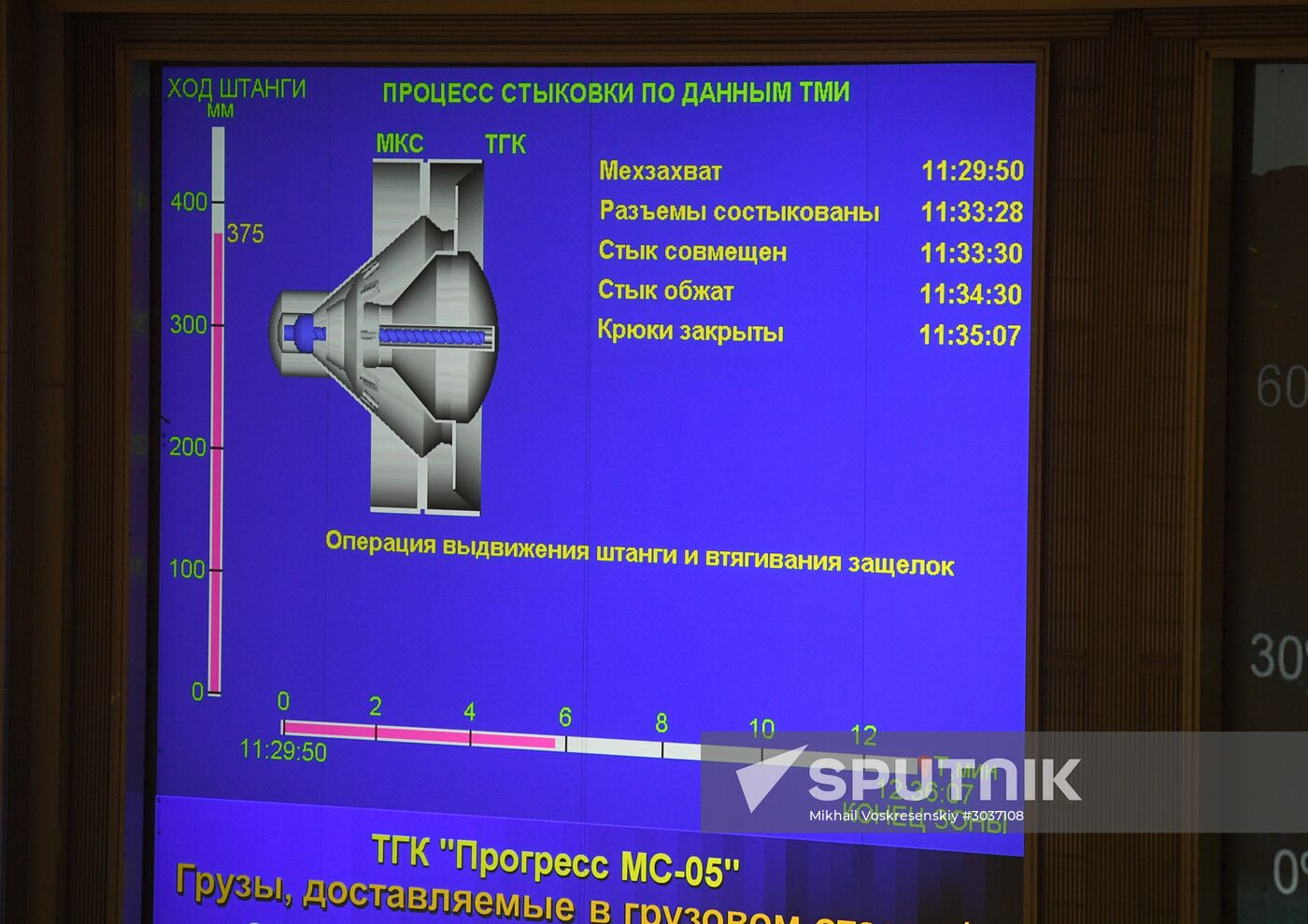 Progress MS-05 cargo spacecraft docking with ISS