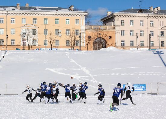 Snow Bowl American snow football tournament in Petrozavodsk