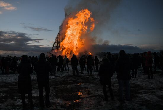 Maslenitsa celebrated in Nikola-Lenivets