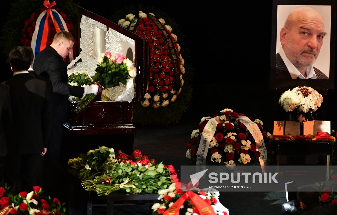 Farewell ceremony for actor Alexei Petrenko in House of Film