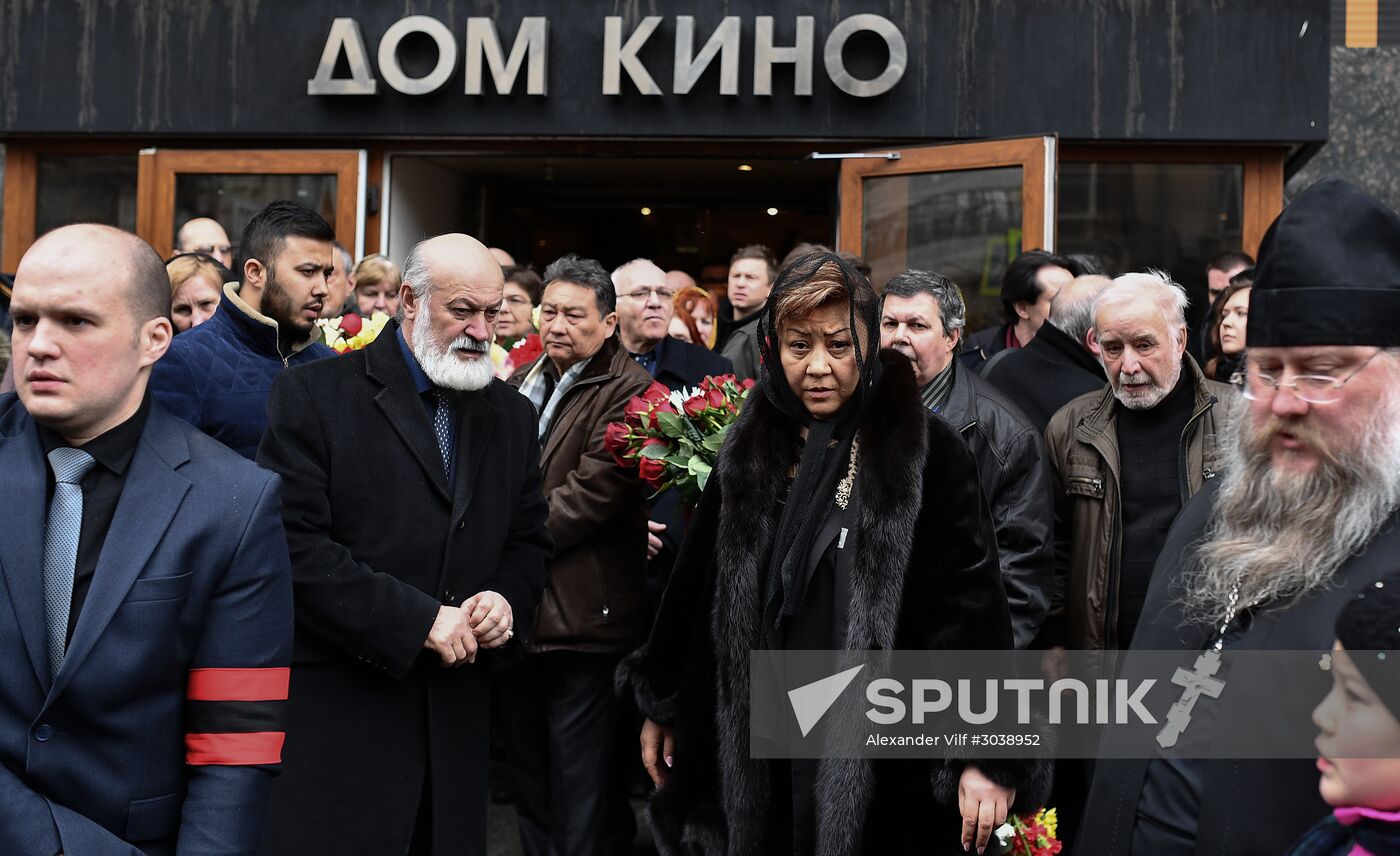 Farewell ceremony for actor Alexei Petrenko in House of Film