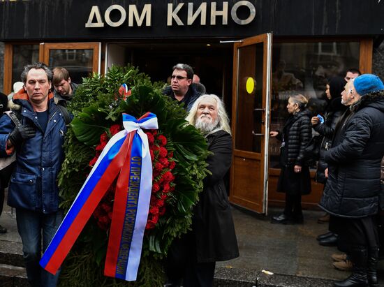 Farewell ceremony for actor Alexei Petrenko in House of Film