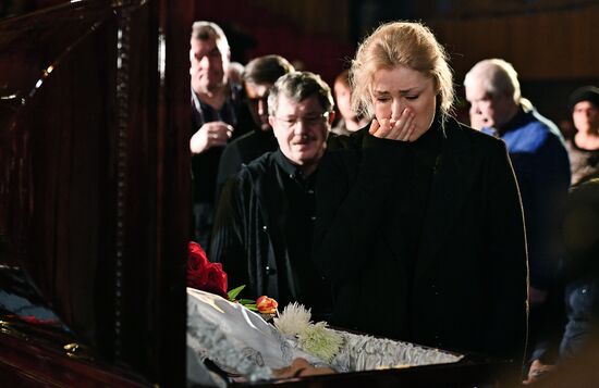 Farewell ceremony for actor Alexei Petrenko in House of Film
