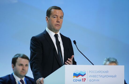 Russian Prime Minister Dmitry Medvedev participates in Russian Investment Forum