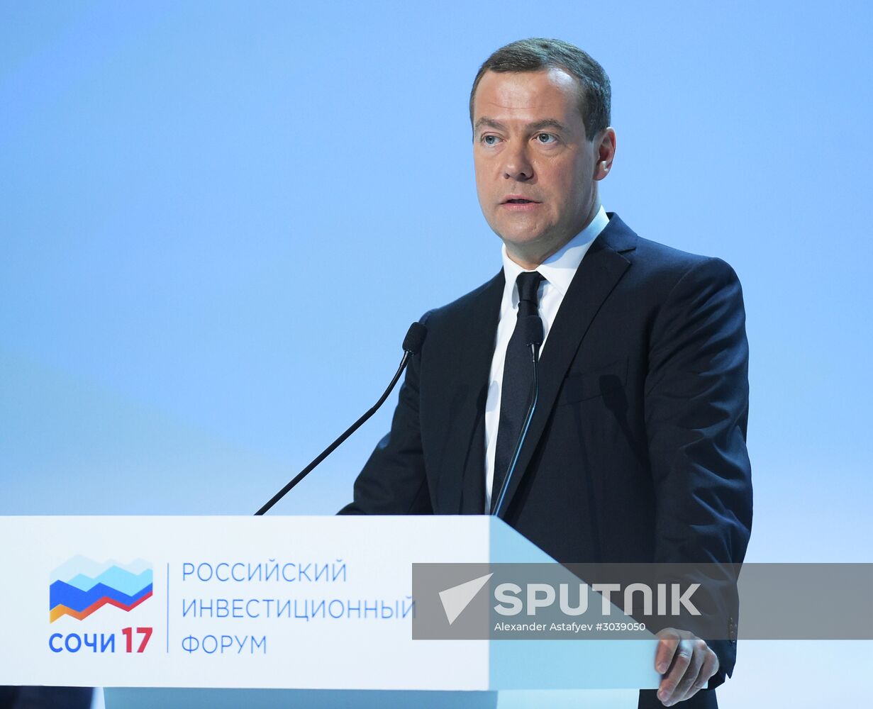 Russian Prime Minister Dmitry Medvedev participates in Russian Investment Forum