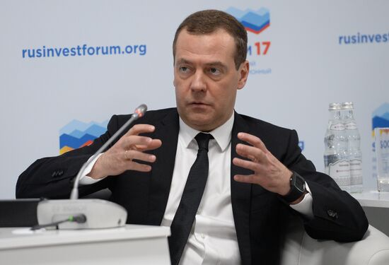 Russian Prime Minister Dmitry Medvedev participates in Russian Investment Forum