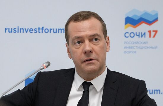 Russian Prime Minister Dmitry Medvedev participates in Russian Investment Forum