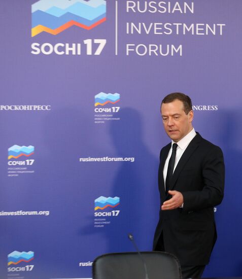 Russian Prime Minister Dmitry Medvedev participates in Russian Investment Forum