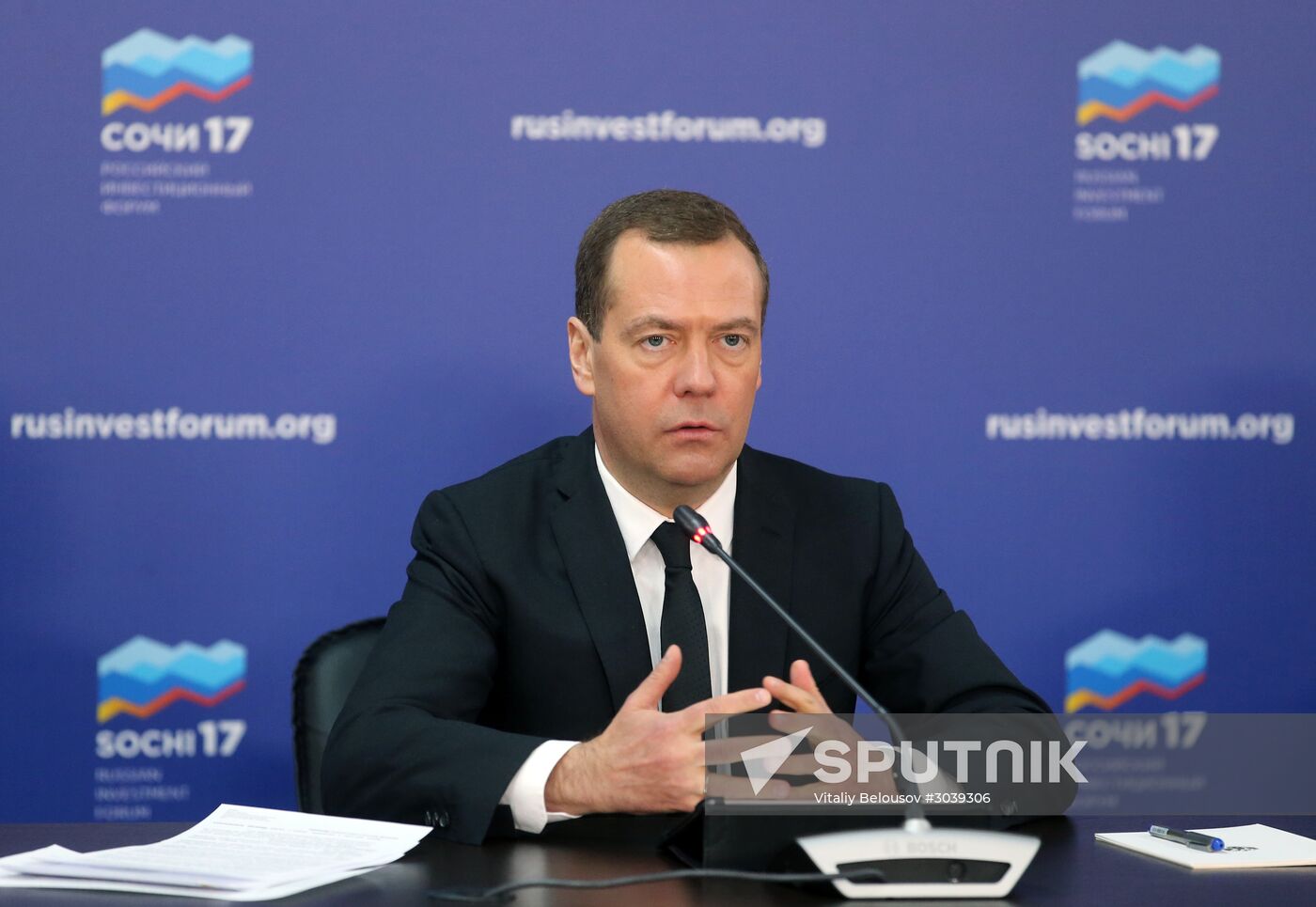 Russian Prime Minister Dmitry Medvedev participates in Russian Investment Forum