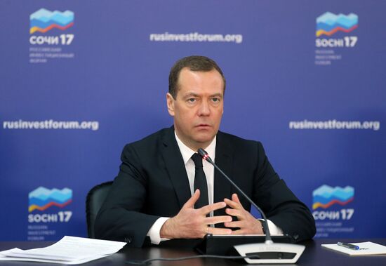 Russian Prime Minister Dmitry Medvedev participates in Russian Investment Forum