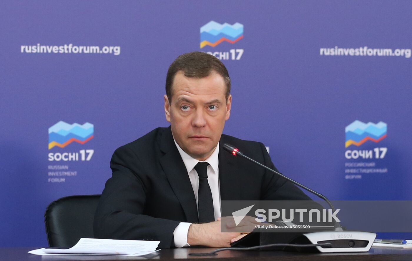 Russian Prime Minister Dmitry Medvedev participates in Russian Investment Forum